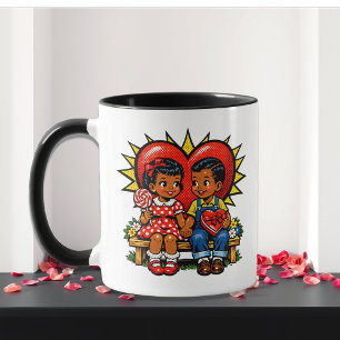 Valentine's Day Retro Pop Art Personalized Mug