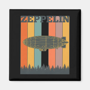 Valentine's Day Retro Zeppelin Vintage Airship 70s Magnet