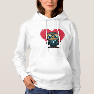 Valentine's Day Romance with Adorable Owl Groom Hoodie