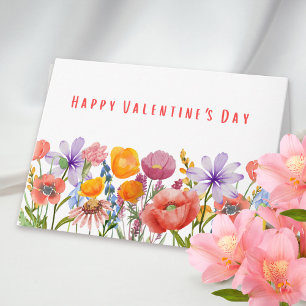 Valentine's Day Romantic Floral Pink Purple Flower Card