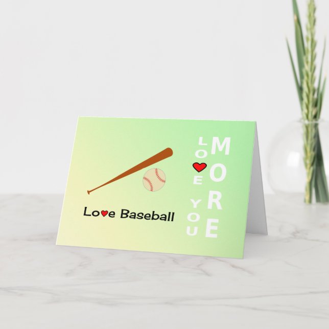 Valentine's Day romantic Love Baseball sports Holiday Card (Front)