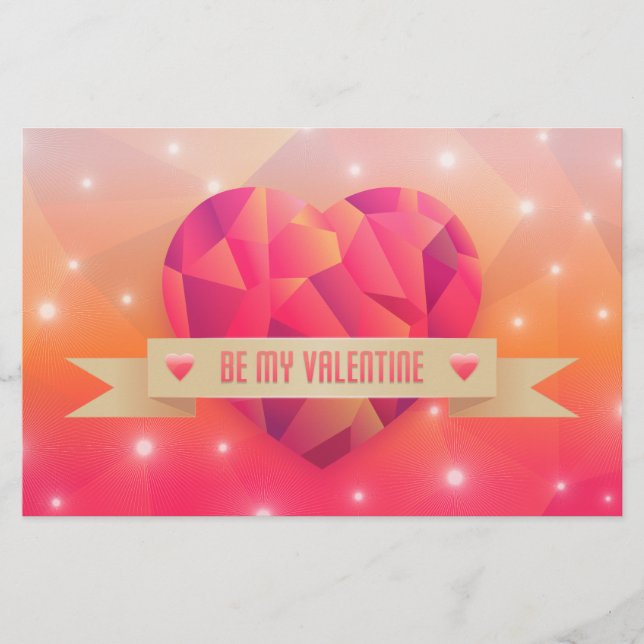 Valentine's Day Romantic Love Modern Stationery (Front)