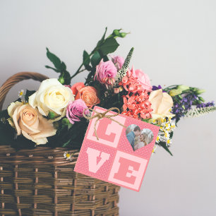 Valentine's Day Romantic Pink Love Heart Photo  Favour Tags