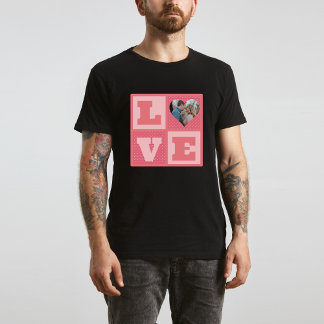 Valentine's Day Romantic Pink Love Heart Photo  T-Shirt