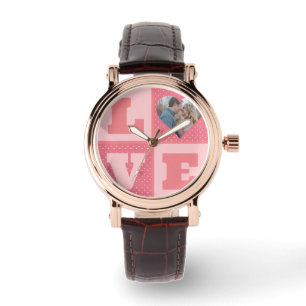 Valentine's Day Romantic Pink Love Heart Photo  Watch