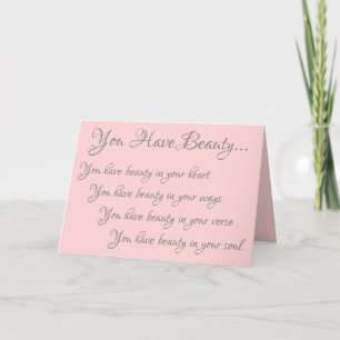 Valentine's Day Romantic Poem in Script Font, Pink Holiday Card