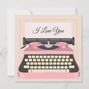 Valentine's Day Romantic Typewriter I Love You Holiday Card