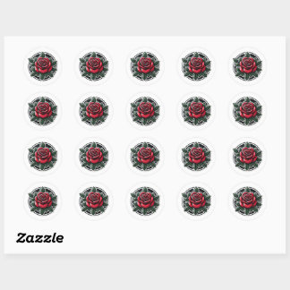 Valentine's day rose  classic round sticker