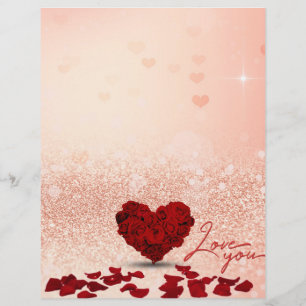 Valentine's Day Rose Heart Bouquet - Letterhead