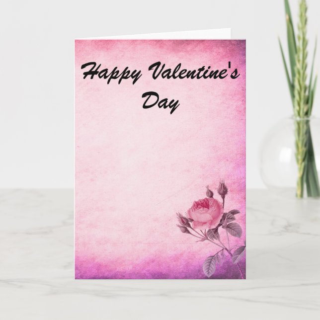 Valentine's day Rose Holiday Card (Front)