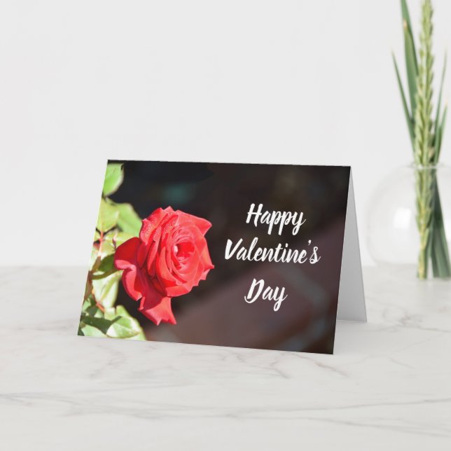 Valentine's Day rose holiday card (Front)