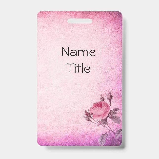 Valentine's day Rose          ID Badge (Front)