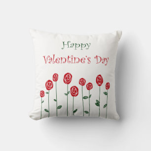 Valentine's Day Roses Ostrich Love Romance Flower Cushion