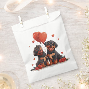 Valentines Day Rottweiler Dogs Favour Bags
