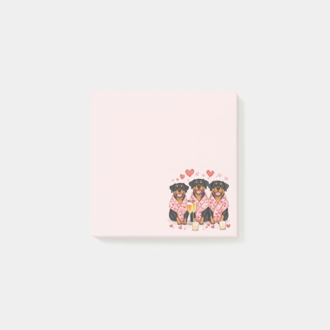 Valentines Day Rottweiler Dogs Post-it Notes (Front)