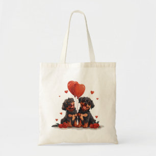 Valentines Day Rottweiler Dogs Tote Bag