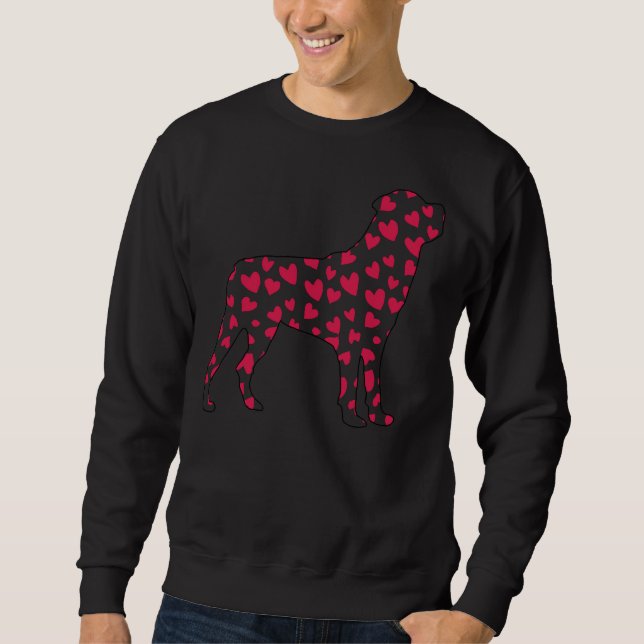 Valentines Day Rottweiler Hearts Sweatshirt (Front)