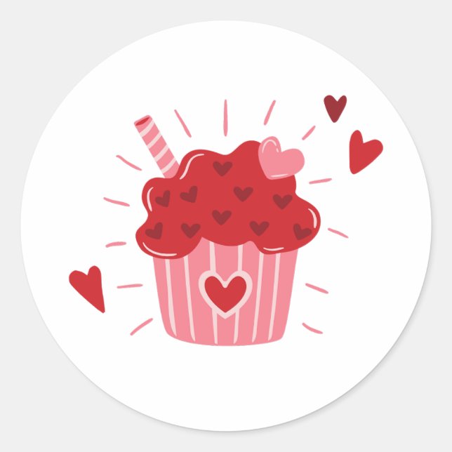 Valentine's Day Round Classic Round Sticker (Front)