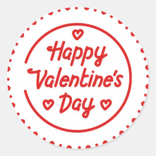 Valentine's Day Round Classic Round Sticker