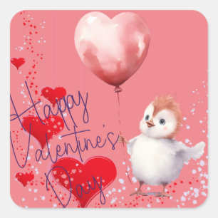 Valentine's Day Salute Square Sticker