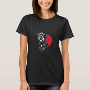 Valentine's Day Schnauzer Dog Heart T-Shirt