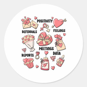 Valentine's Day School Psychologist School Psych T Classic Round Sticker