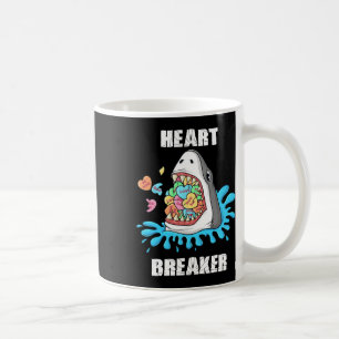 Valentines Day Shark Heart Breaker Fun Boys Kids Coffee Mug