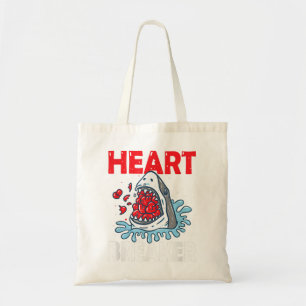Valentines Day Shark Heart Breaker Funny Boys Kids Tote Bag