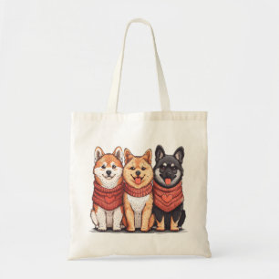Valentines Day Shiba Inu Dogs Tote Bag