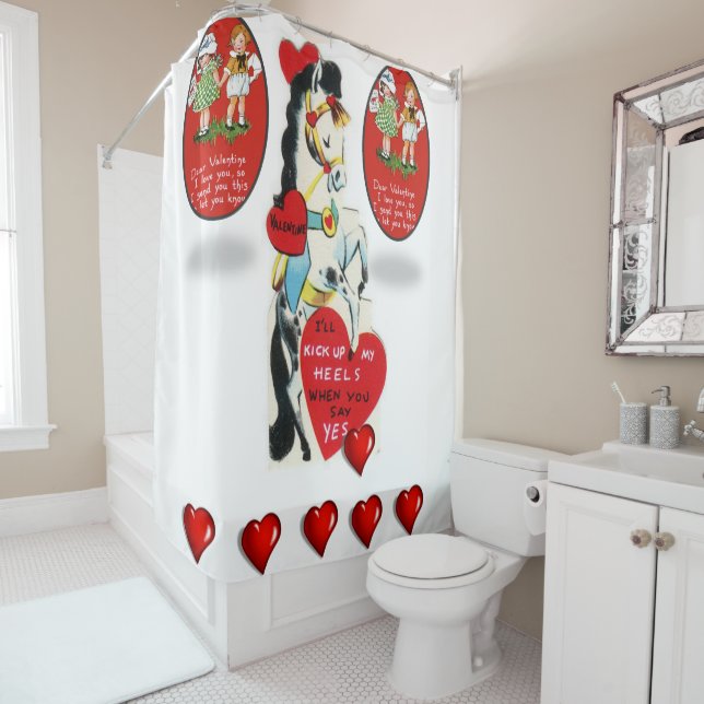 Valentines Day shower curtain (In Situ)