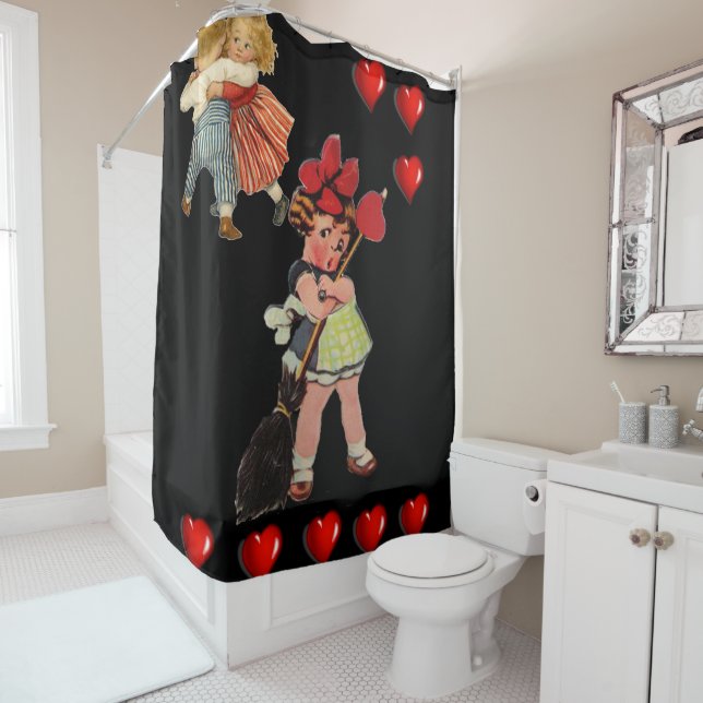Valentines Day shower curtain (In Situ)