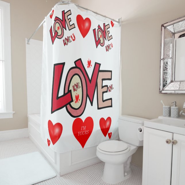 Valentine's Day Shower Curtain (In Situ)
