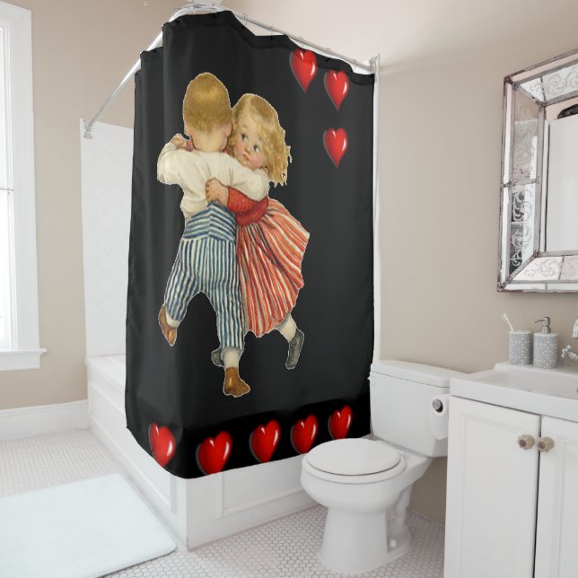 Valentines Day shower curtain (In Situ)