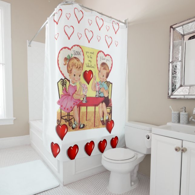 Valentines Day shower curtain (In Situ)