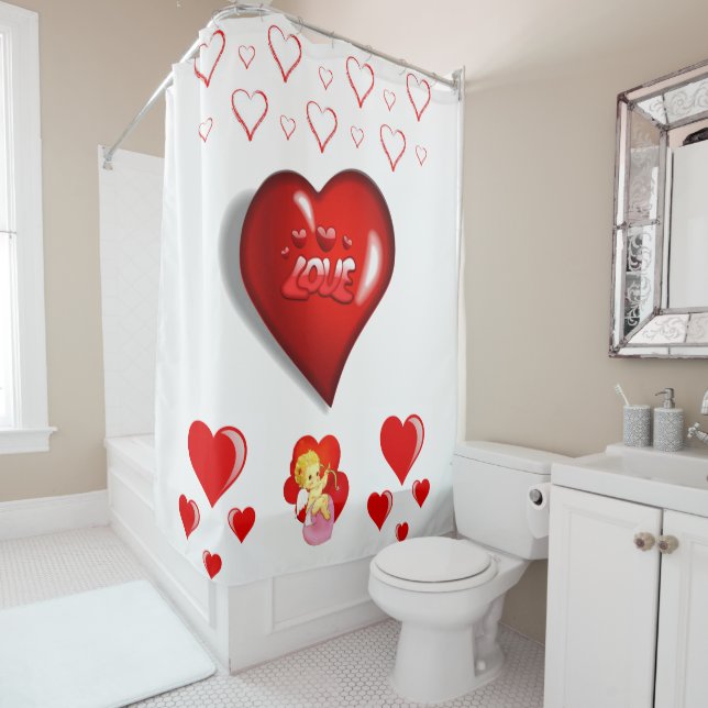 Valentines Day shower curtain (In Situ)