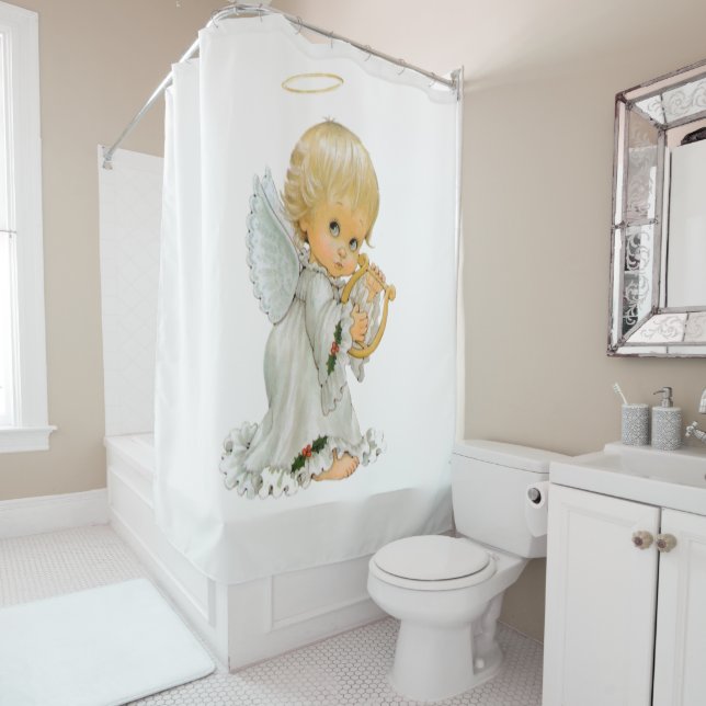 Valentine's Day Shower Curtain, Angel Shower Curtain (In Situ)