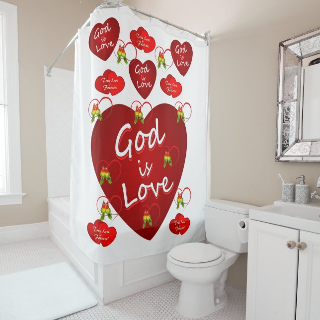 Valentine's Day Shower Curtain God is Good (In Situ)