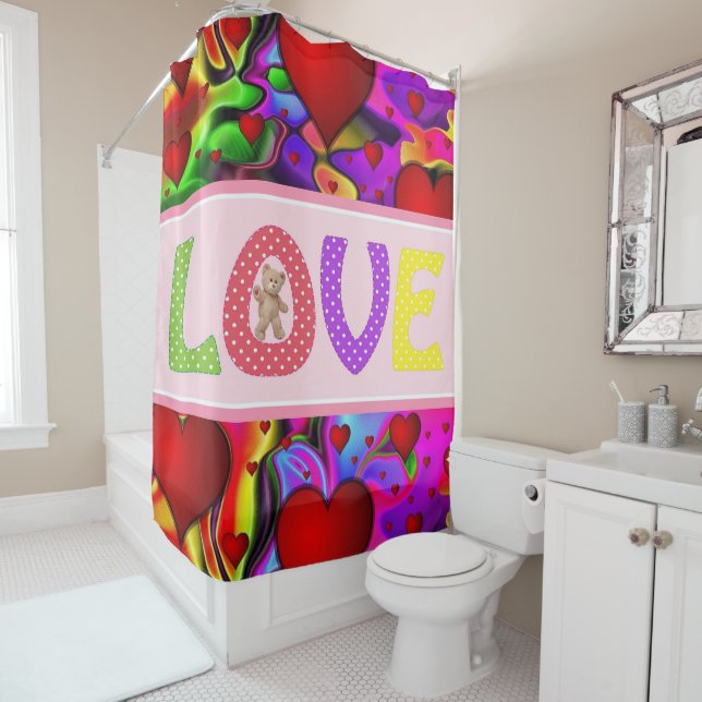 Valentine's Day Shower Curtain, Love Curtain (In Situ)