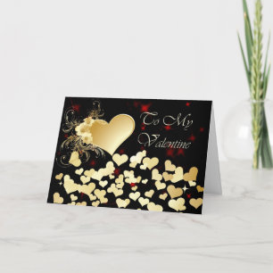 Valentine's Day Shower of Hearts Holiday Card