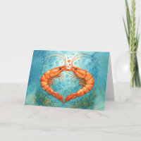 Valentine's Day Shrimp Kissing with Hearts
