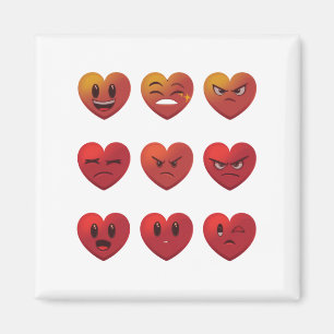 Valentines Day Silly Faces Hearts Funny Magnet