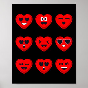 Valentines Day Silly Faces Hearts Funny Teens Boys Poster