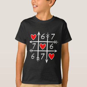 Valentines Day Six Seven 67 Meme 6 7 Heart Boys Gi T-Shirt