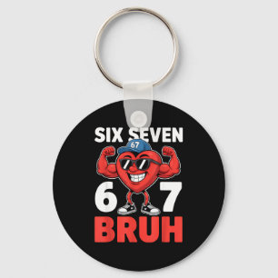 Valentines Day Six Seven Bruh 67 Meme Funny Valent Key Ring