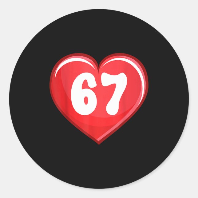 Valentine's Day Six Seven Hearts 6 7 Meme Gen Alph Classic Round Sticker (Front)