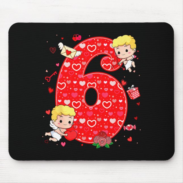Valentine's Day Six Seven Hearts 6 7 Meme Gen Alph Mouse Pad (Front)