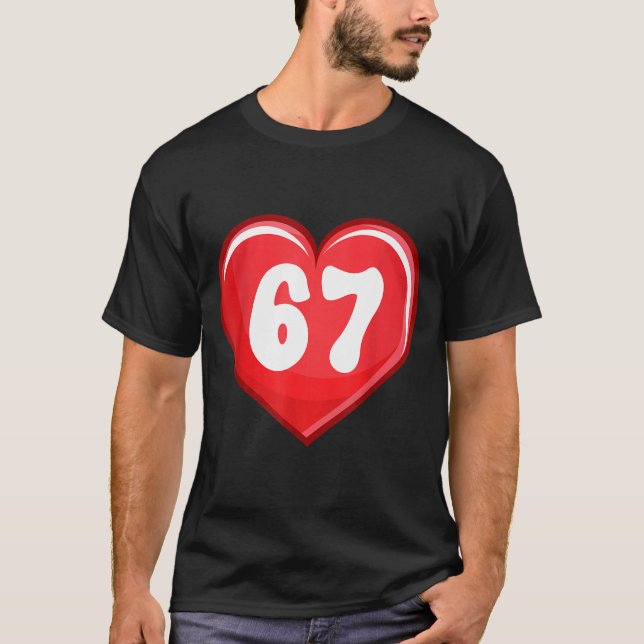 Valentine's Day Six Seven Hearts 6 7 Meme Gen Alph T-Shirt (Front)