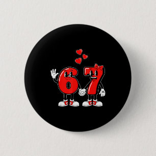 Valentines Day Six Seven Hearts 6 7 Meme Gen Alpha Cm Round Badge
