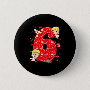 Valentines Day Six Seven Hearts 6 7 Meme Gen Alpha Cm Round Badge
