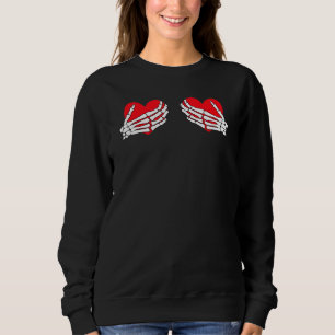 Valentine's Day Skeleton Hands Sweatshirt